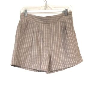 NWT Flawless tan white striped pull on cotton shorts size Medium